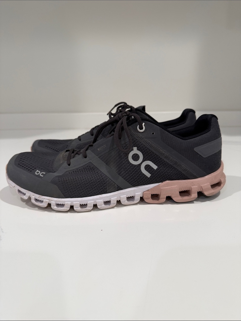 On Running Women's Black & Pink Cloudflow Athletic Shoes